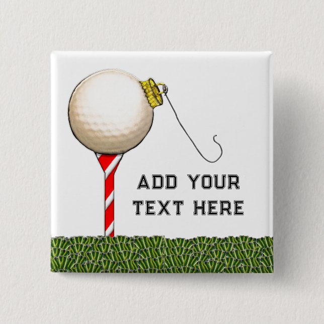 Bóton Quadrado 5.08cm Ideias de Presentes de Natal de Golfe (Frente)