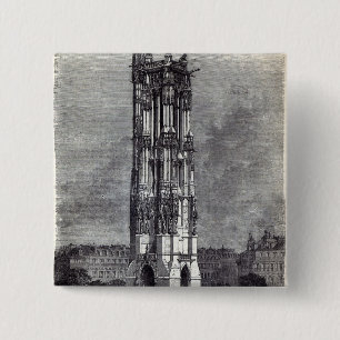 Bóton Quadrado 5.08cm Igreja de St. Jacques de la Boucherie