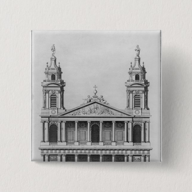 Bóton Quadrado 5.08cm Igreja do Santo-Sulpice (Frente)
