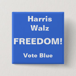 Bóton Quadrado 5.08cm Igualdade! Botão, botão VOTE AZUL