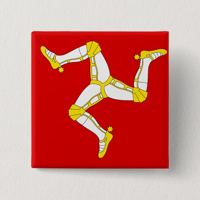 Bóton Quadrado 5.08cm Ilha do Homem (Frente)