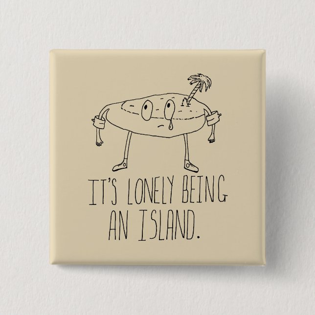 Bóton Quadrado 5.08cm Ilha dos desenhos animados (Frente)