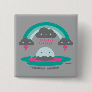 Bóton Quadrado 5.08cm Ilha triste 2