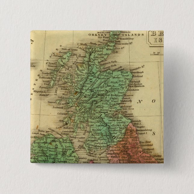 Bóton Quadrado 5.08cm Ilhas Britânicas 4 (Frente)