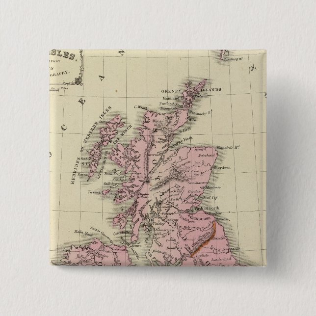 Bóton Quadrado 5.08cm Ilhas Britânicas 5 (Frente)