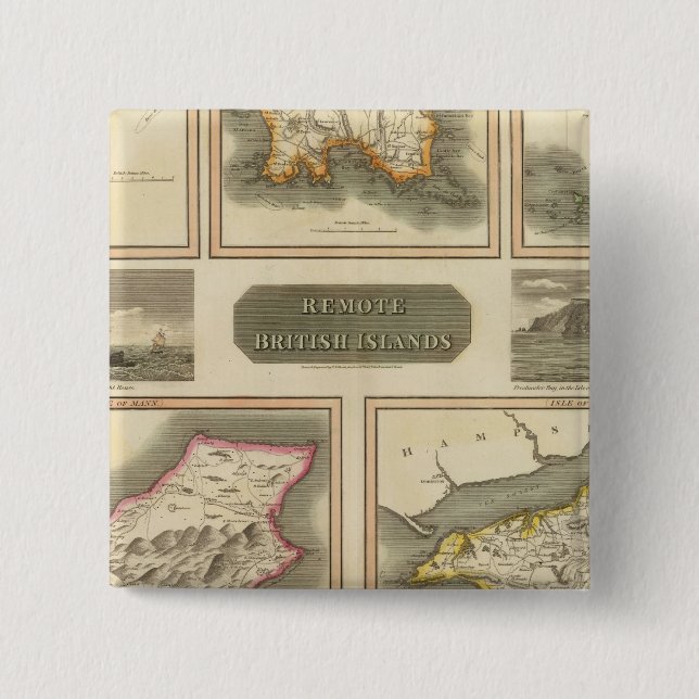 Bóton Quadrado 5.08cm Ilhas britânicas remotas (Frente)