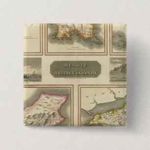 Bóton Quadrado 5.08cm Ilhas britânicas remotas
