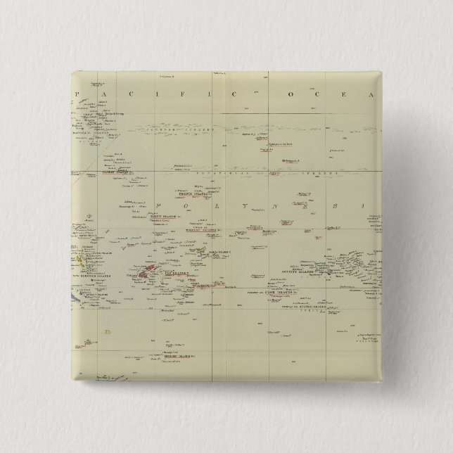 Bóton Quadrado 5.08cm Ilhas do Pacífico 2 (Frente)