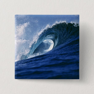 Bóton Quadrado 5.08cm Ilhas Fiji, Tavarua, Cloudbreak. Uma onda