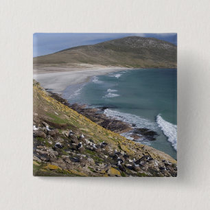 Bóton Quadrado 5.08cm Ilhas Malvinas, Malvinas Ocidental, Saunders