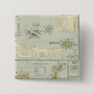 Bóton Quadrado 5.08cm Ilhas, Oceano Atlântico