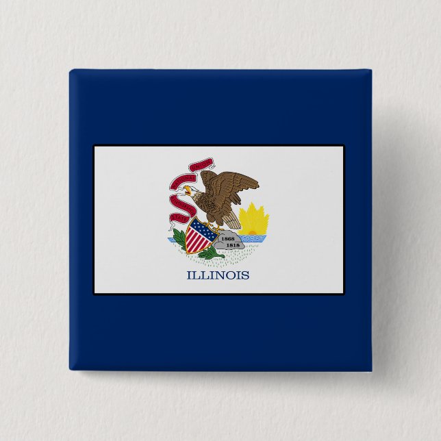 Bóton Quadrado 5.08cm Illinois (Frente)