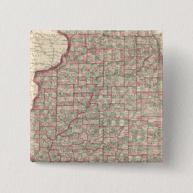 Bóton Quadrado 5.08cm Illinois 3 (Frente)