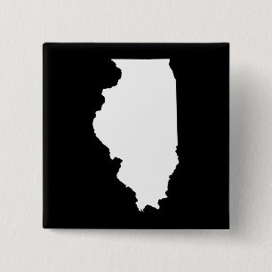 Bóton Quadrado 5.08cm Illinois no branco e no preto