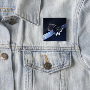 Bóton Quadrado 5.08cm Ilustração Da Nave Espacial Xl Do Dragão.