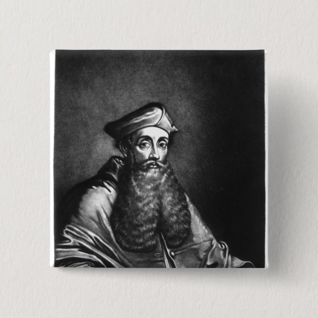 Bóton Quadrado 5.08cm Ilustração de Reginald Pólo (Frente)