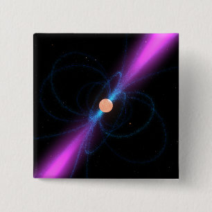 Bóton Quadrado 5.08cm Ilustração de um pulsar