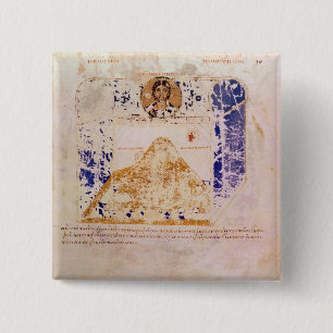 Bóton Quadrado 5.08cm Ilustração de uma cópia do século VI