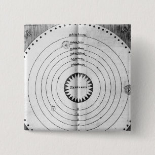 Bóton Quadrado 5.08cm Ilustração do cosmos