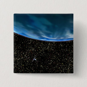 Bóton Quadrado 5.08cm Ilustração do horizonte da Terra