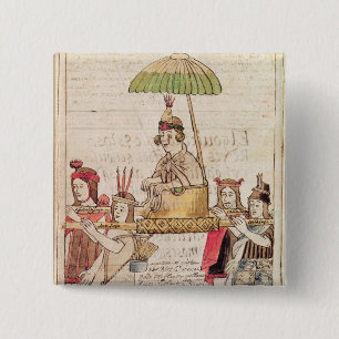 Bóton Quadrado 5.08cm Ilustração do Inca de Huascar