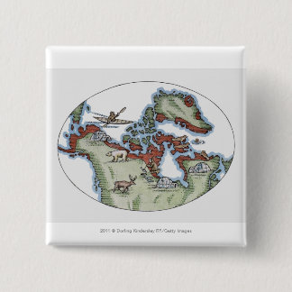 Bóton Quadrado 5.08cm Ilustração do território do Inuit