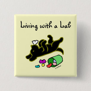 Bóton Quadrado 5.08cm Ilustração preta engraçada dos desenhos animados