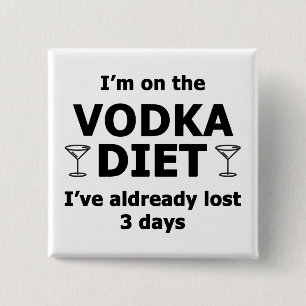 Bóton Quadrado 5.08cm I'm On The Vodka Diet
