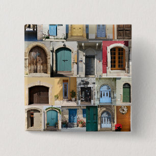 Bóton Quadrado 5.08cm Ímã de portas coloridas de Chipre