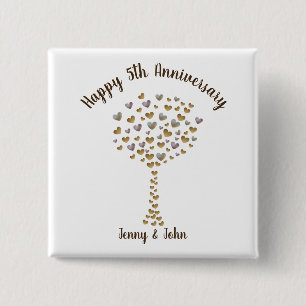 Bóton Quadrado 5.08cm imã de presente de aniversário de casamento de 5 w