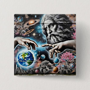 Bóton Quadrado 5.08cm  image of god creating the universe