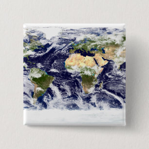 Bóton Quadrado 5.08cm imagem da Verdadeiro-cor da terra inteira