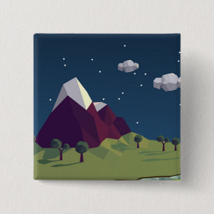 Bóton Quadrado 5.08cm Imagem noturna estelar