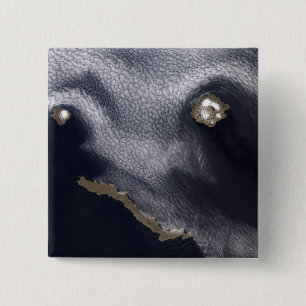 Bóton Quadrado 5.08cm Imagem satélite da ilha de Semisopochnoi