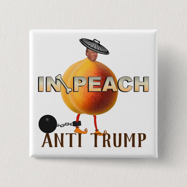 Bóton Quadrado 5.08cm Impeach / Anti-Trump, (Frente)