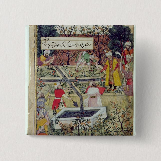 Bóton Quadrado 5.08cm Imperador Babur (Frente)