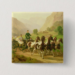 Bóton Quadrado 5.08cm Imperador Franz Joseph mim de Áustria