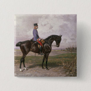 Bóton Quadrado 5.08cm Imperador Franz Joseph mim em seu cavalo austríac