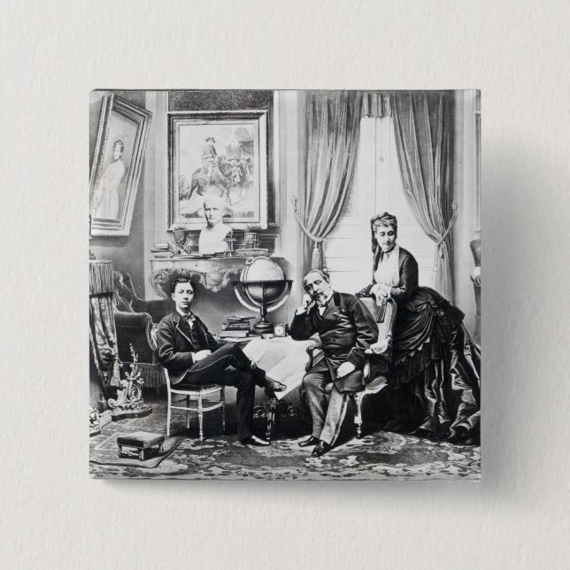Bóton Quadrado 5.08cm Imperador Napoleon III (Frente)