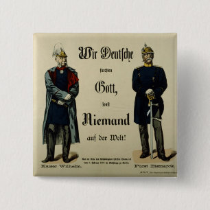 Bóton Quadrado 5.08cm Imperador Wilhelm mim e príncipe Bismarck
