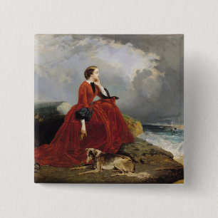 Bóton Quadrado 5.08cm Imperatriz Eugenie em Biarritz, 1858