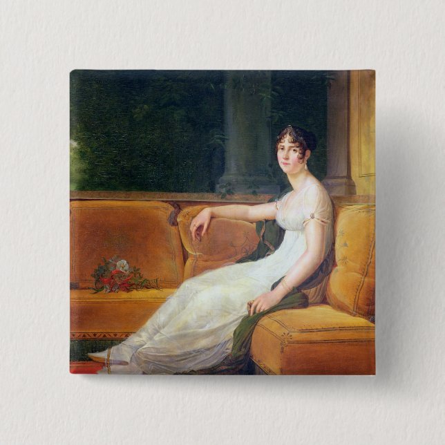 Bóton Quadrado 5.08cm Imperatriz Josephine em Malmaison, c.1801 (Frente)