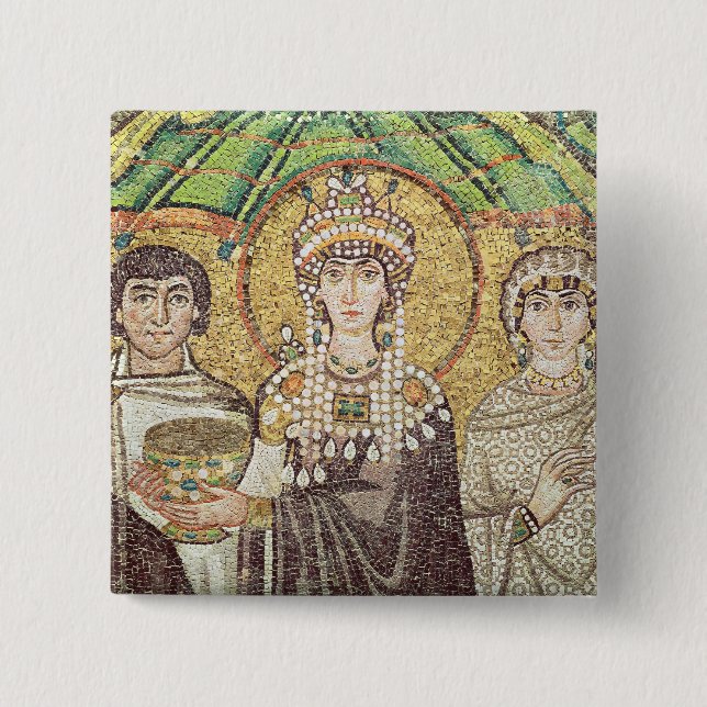 Bóton Quadrado 5.08cm Imperatriz Theodora (Frente)