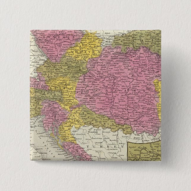 Bóton Quadrado 5.08cm Império Austríaco 4 (Frente)