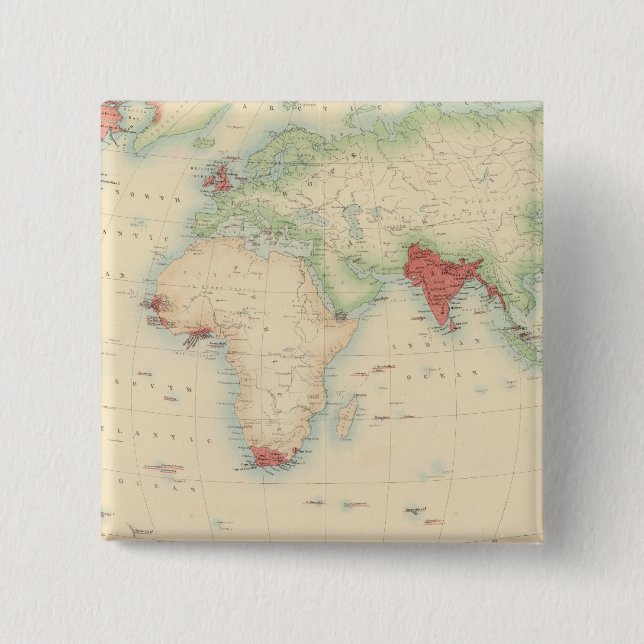 Bóton Quadrado 5.08cm Império Britânico (Frente)