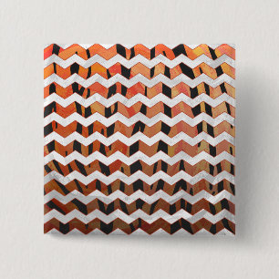 Bóton Quadrado 5.08cm Impressão alaranjado do tigre de Chevron e preto