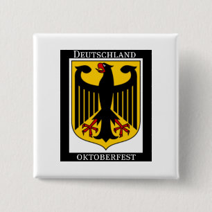 BÓTON QUADRADO 5.08CM IMPRESSÃO ALEMÃO DA BRASÃO DA ALEMANHA OKTOBERFEST