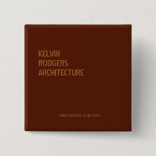 Bóton Quadrado 5.08cm Impressão de ouro tencioso