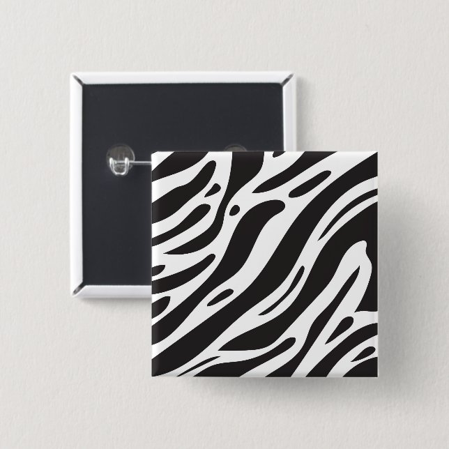 Bóton Quadrado 5.08cm Impressão zebra (Frente & Verso)