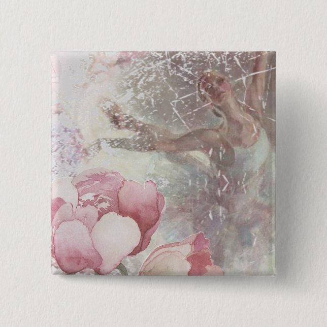 Bóton Quadrado 5.08cm Impressões do balé (Frente)